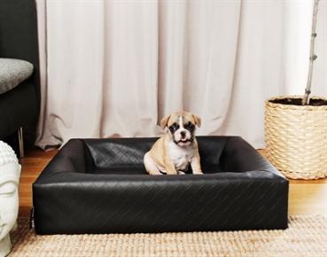 Preview: Hundebett Schwarz Quadratisch 70 x 60 x 15 cm BIA